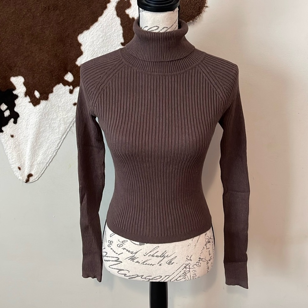Back to the Basics Turtleneck Top - Brown